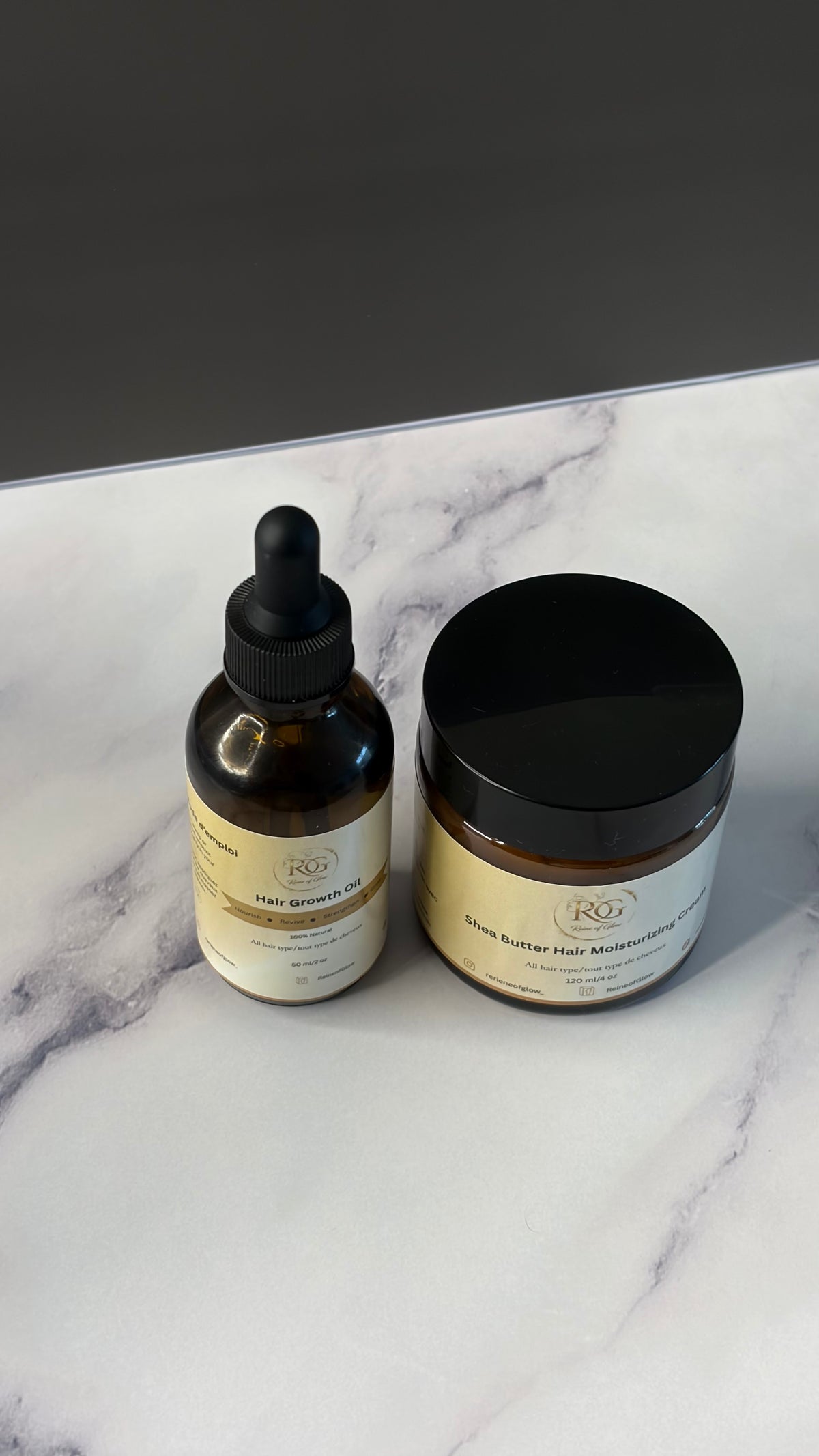 Hair Growth Oil and Shea Moisturizing Cream