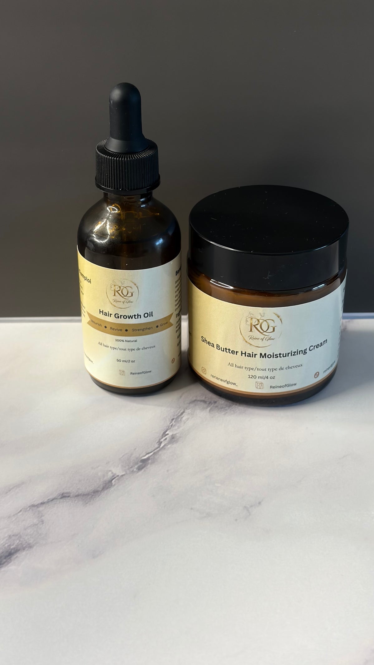 Hair Growth Oil and Shea Moisturizing Cream
